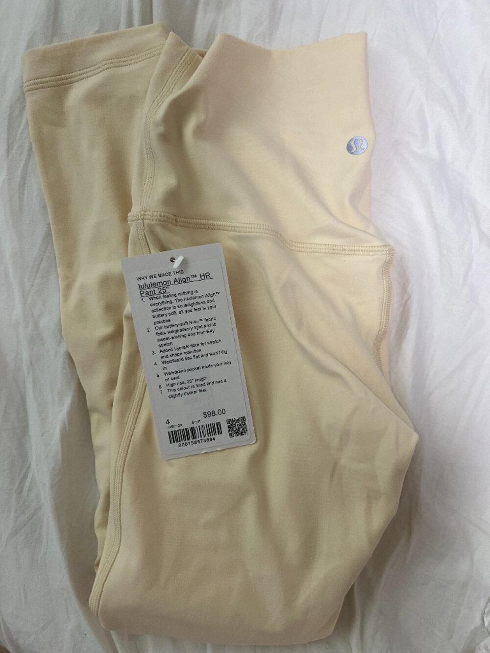lululemon buttercream align leggings size 4 25" inseam
